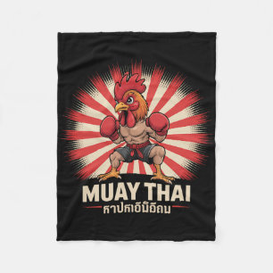 Muay Thai Rooster Fighter Kickboxing Boxing Sporty Fleecedecke