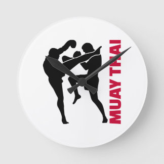 Muay Thai Runde Wanduhr