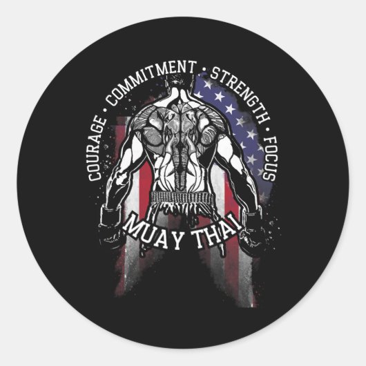 Muay Thai Runder Aufkleber (Vorderseite)