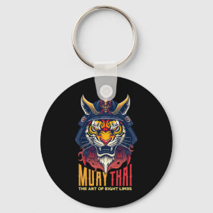 Muay Thai Samurai Tiger Thai Boxing Graphic Schlüsselanhänger