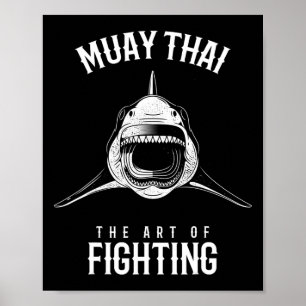 Muay Thai Shark MMA- und Kickbox-Kämpfer Poster