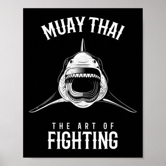 Muay Thai Shark MMA- und Kickbox-Kämpfer Poster (Vorne)