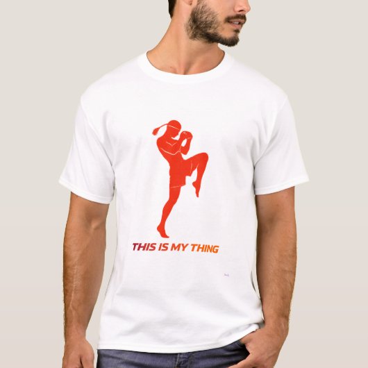 Muay Thai Silhouette Action Lifestyle Design T-Shirt (Vorderseite)