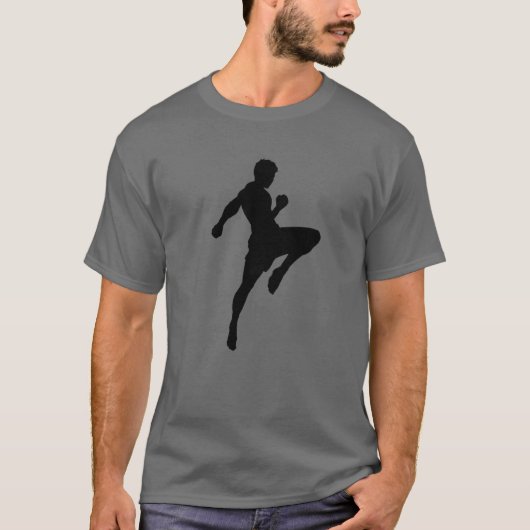 Muay Thai Silhouette Boxing Funny Martial Arts Gif T-Shirt (Vorderseite)