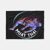 Muay Thai Skeleton Fleecedecke (Vorderseite (Horizontal))