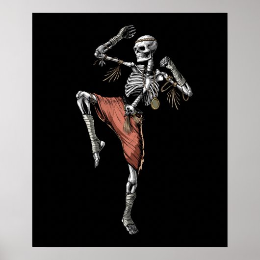 Muay Thai Skeleton Poster (Vorne)