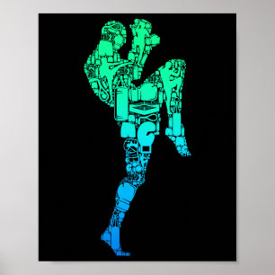 Muay Thai Thai Boxes Taekwondo Boys Kinder Männer Poster