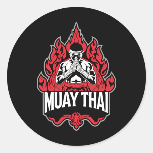 Muay Thai Thai Boxing 1 Runder Aufkleber (Vorderseite)