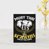 Muay Thai Thai Boxing Elephant Gift Karte (Gelbe Blume)