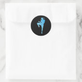 Muay Thai Thai Boxing Sport Runder Aufkleber (Tasche)
