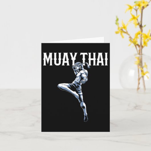 Muay Thai - Thai Boxing und Kickboxing Karte (Gelbe Blume)