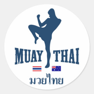 Muay Thai Thailand Australien Runder Aufkleber