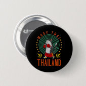 Muay Thai Thailand Faust Ring Knie Kämpfer Technik Button (Vorne & Hinten)