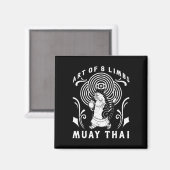 Muay Thai Thailand Faust Ring Knie Kämpfer Technik Magnet (Vorderseite/Rückseite)