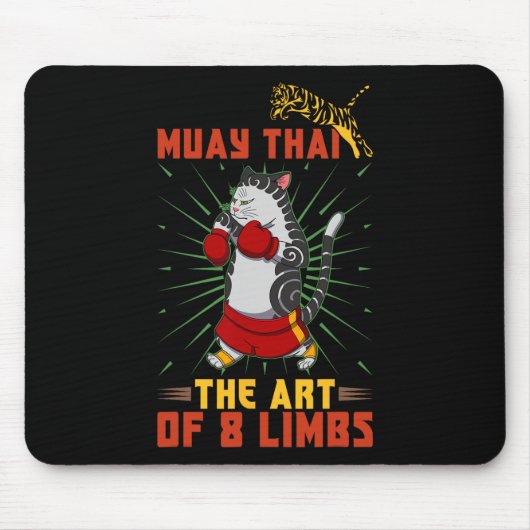 Muay Thai Thailand Faust Ring Knie Kämpfer Technik Mousepad (Vorne)