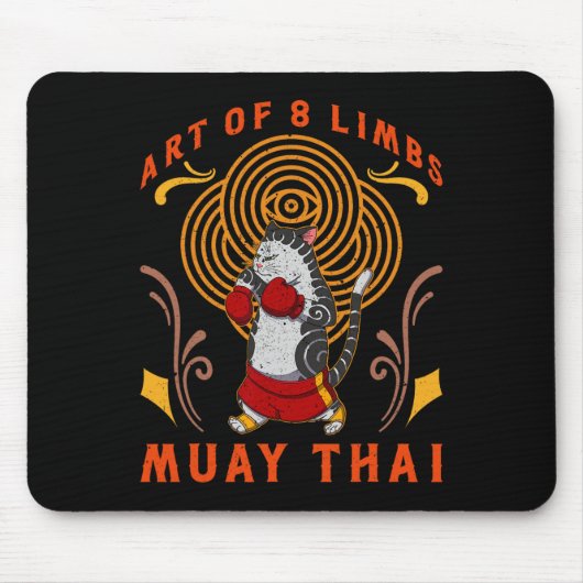 Muay Thai Thailand Faust Ring Knie Kämpfer Technik Mousepad (Vorne)