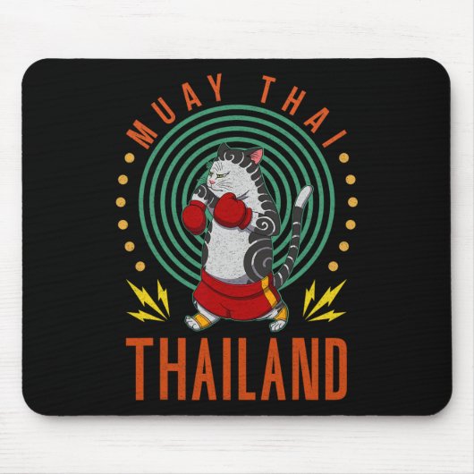 Muay Thai Thailand Faust Ring Knie Kämpfer Technik Mousepad (Vorne)