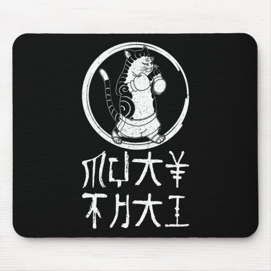 Muay Thai Thailand Faust Ring Knie Kämpfer Technik Mousepad (Vorne)