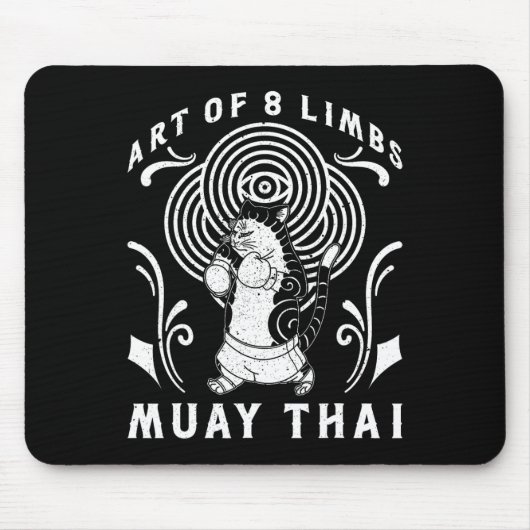 Muay Thai Thailand Faust Ring Knie Kämpfer Technik Mousepad (Vorne)