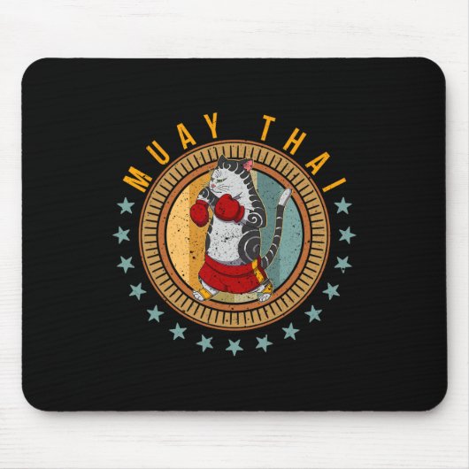 Muay Thai Thailand Faust Ring Knie Kämpfer Technik Mousepad (Vorne)