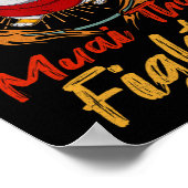 Muay Thai Thailand Faust Ring Knie Kämpfer Technik Poster (Ecke)