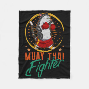 Muay Thai Thailand Fäuste Ring Knie Kämpfer Techni Fleecedecke