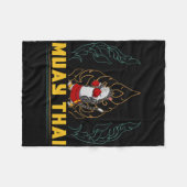 Muay Thai Thailand Fäuste Ring Knie Kämpfer Techni Fleecedecke (Vorderseite (Horizontal))