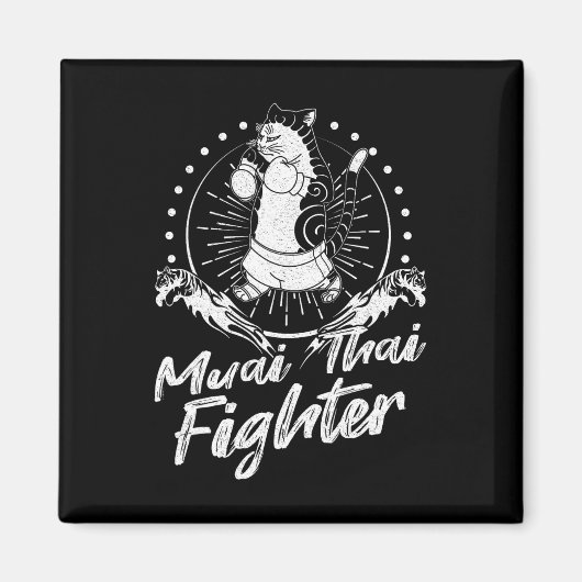 Muay Thai Thailand Fäuste Ring Knie Kämpfer Techni Magnet (Vorne)