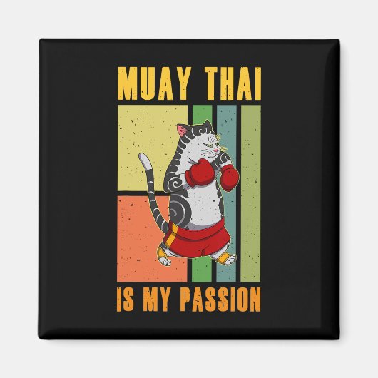 Muay Thai Thailand Fäuste Ring Knie Kämpfer Techni Magnet (Vorne)