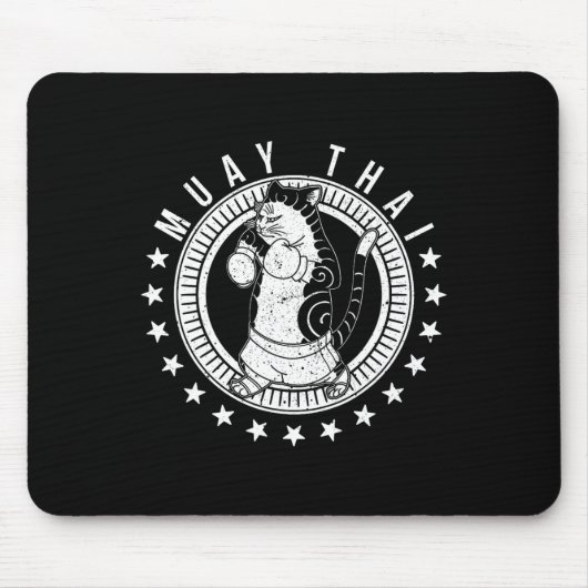 Muay Thai Thailand Fäuste Ring Knie Kämpfer Techni Mousepad (Vorne)