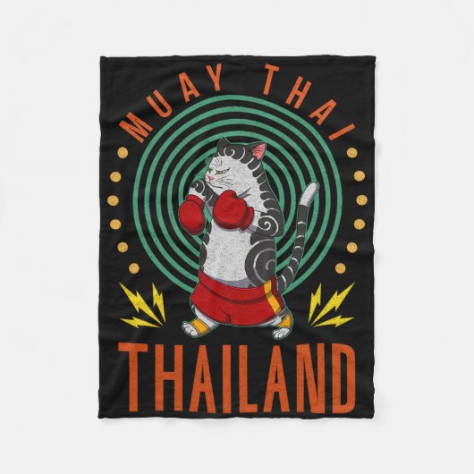 Muay Thai Thailand Fist Ring Knee Fighter Techniqu Fleecedecke (Vorderseite)