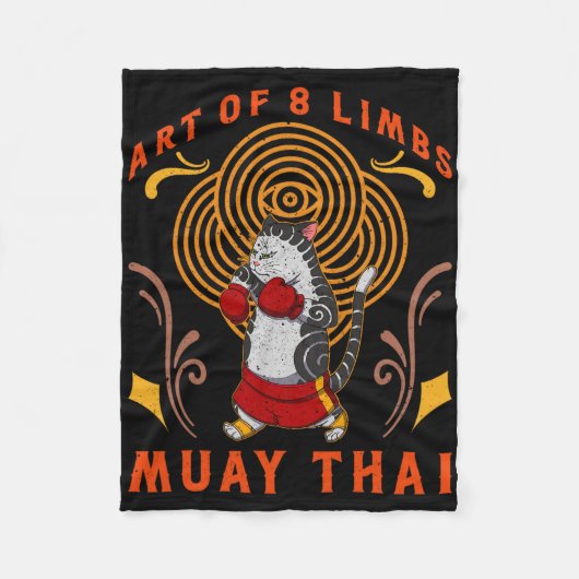 Muay Thai Thailand Fist Ring Knee Fighter Techniqu Fleecedecke (Vorderseite)