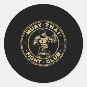 Muay Thai Thailand Kickboxen Mma Kämpfer Vintage Runder Aufkleber