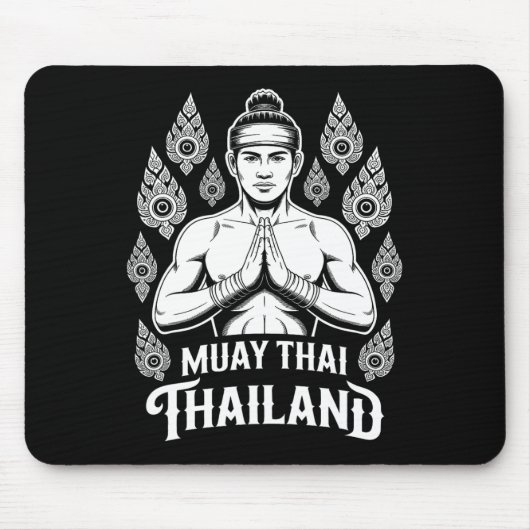 Muay Thai Thailand Vintag Tiger Fighter Training Mousepad (Vorne)