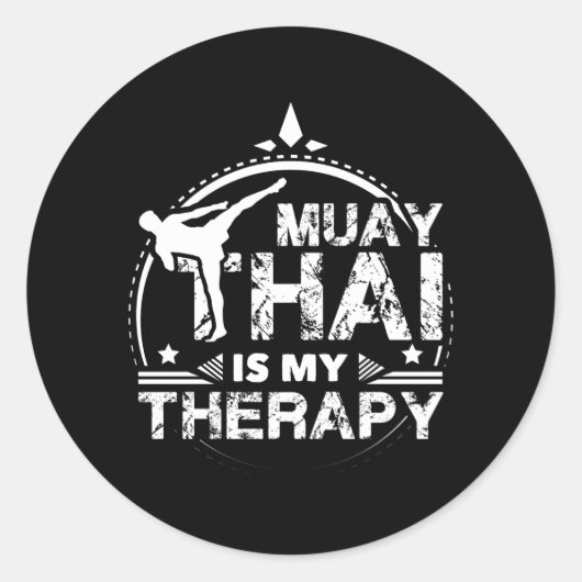 Muay Thai Therapy Runder Aufkleber (Vorderseite)