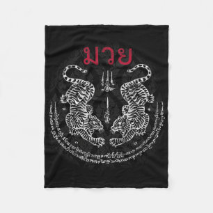 Muay Thai Tiger Sak Yant Spirituelles Kickboxen Th Fleecedecke