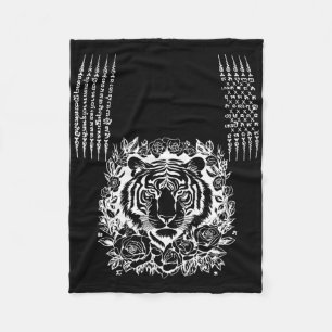 Muay Thai Tiger Tattoo Kickboxen asiatische kultur Fleecedecke