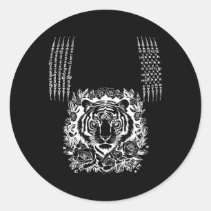Muay Thai Tiger Tattoo Kickboxen asiatische kultur Runder Aufkleber