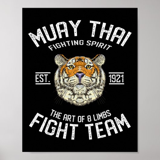 Muay Thai Tiger Thai Boxen Kickboxen  Poster (Vorne)