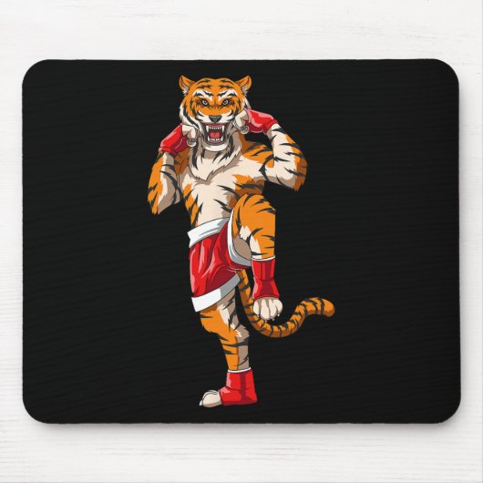 Muay Thai Tiger - Thailändisches Boxen und Kickbox Mousepad (Vorne)