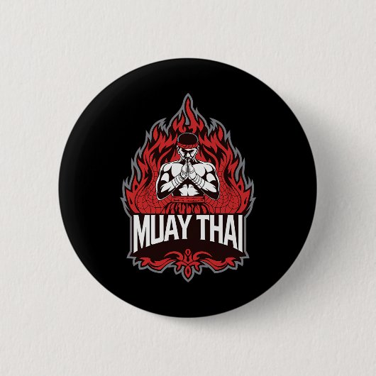 Muay Thai - Traditionelles Thai Boxing Button (Vorderseite)