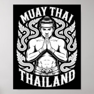 Muay Thai Training Kickboxing Thailand Vintag Tig Poster