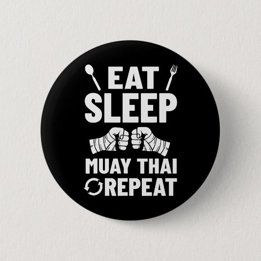 Muay-Thai-Trainingsfighter Kickboxen Anfänger Boxe Button (Vorderseite)