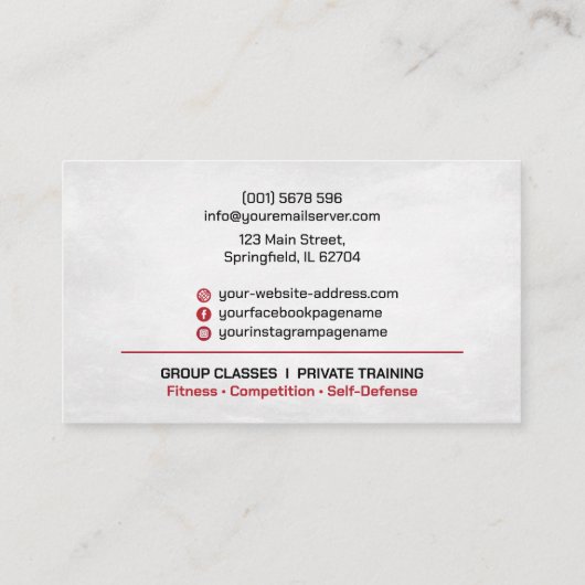 Muay Thai und Kickboxing Coach - Blue Red Business Visitenkarte (Rückseite)