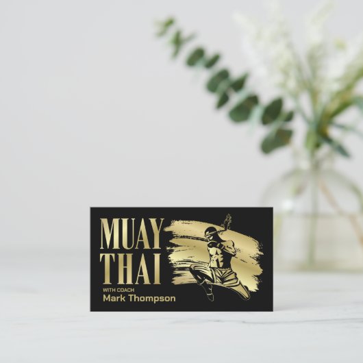 Muay Thai und Kickboxing Coach - Blue Red Visitenkarte (Stehend Vorderseite)