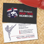 Muay Thai und Kickboxing Coach - Blue Red Visitenkarte