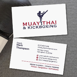 Muay Thai und Kickboxing Coach - Blue Red Visitenkarte