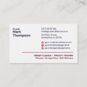 Muay Thai und Kickboxing Coach - Blue Red Visitenkarte (Rückseite)