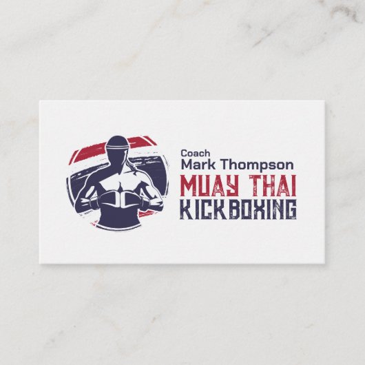 Muay Thai und Kickboxing Coach - Blue Red Visitenkarte (Vorderseite)