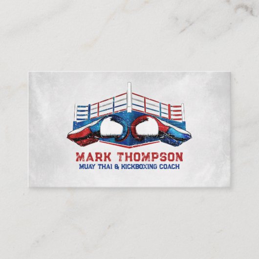 Muay Thai und Kickboxing Coach - Handschuhe und Ri Visitenkarte (Vorderseite)